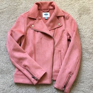 Old Navy Sueded Moto Jacket - Rose - Size XS